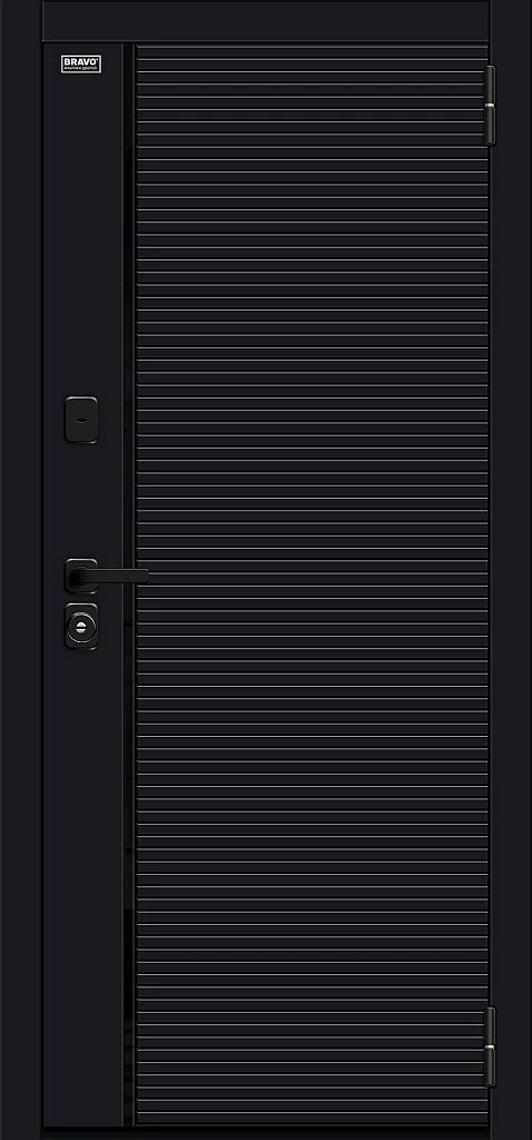 Фото Входная дверь Лайнер-3 Total Black/Nordic Oak BR4776 внешняя сторона